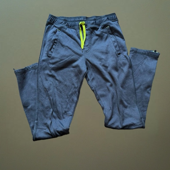 Hanes Men's Charcoal Joggers with Neon Drawstring - Picture 1 of 4